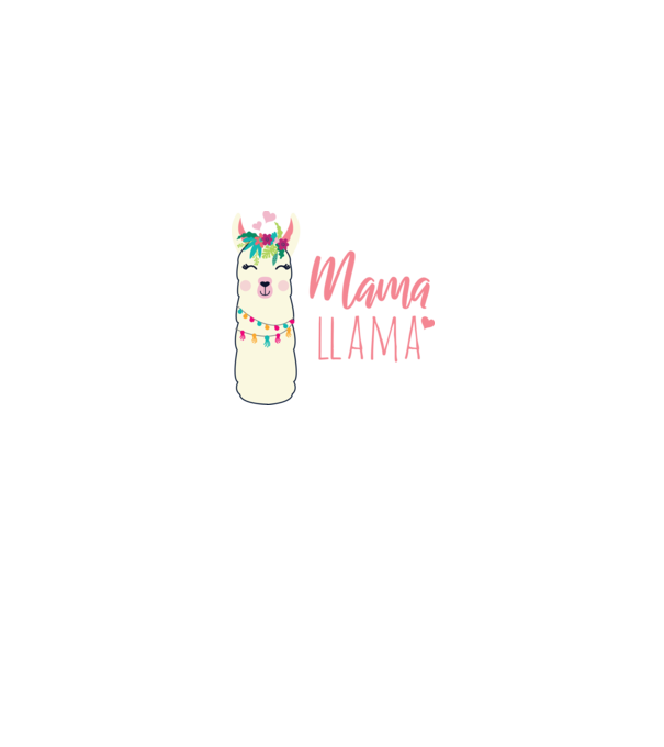 Mama Llama model negru pe tricou