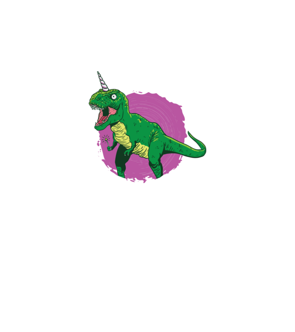 T-rex unicorn model negru pe tricou