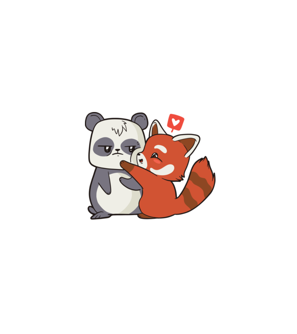 Panda drăguț Dragoste model alb pe tricou