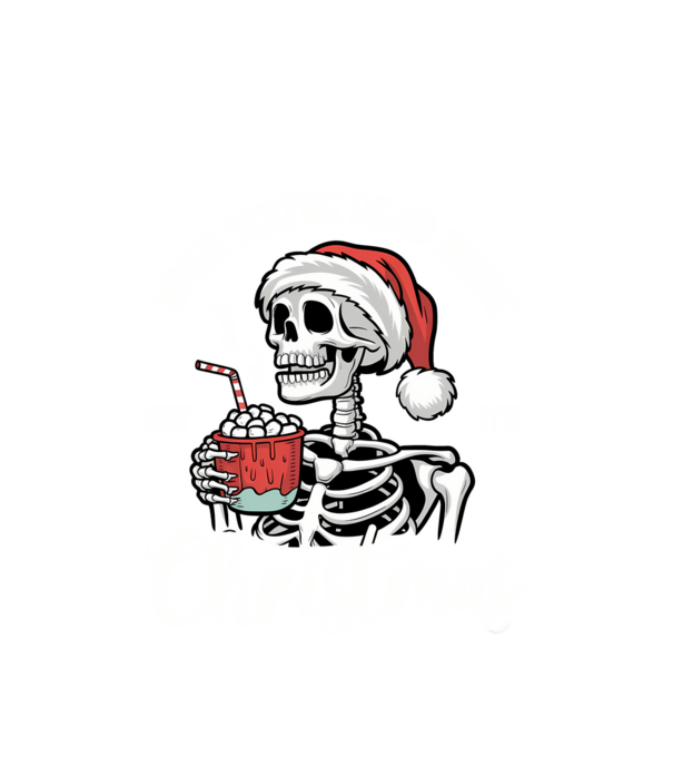 Dead inside, but it's christmas Negru model alb pe tricou