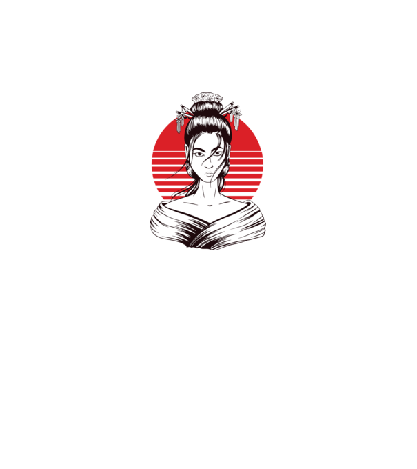 Geisha japoneză model gri pe tricou