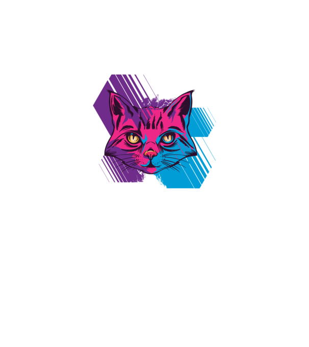 Pisică Neon model negru pe tricou