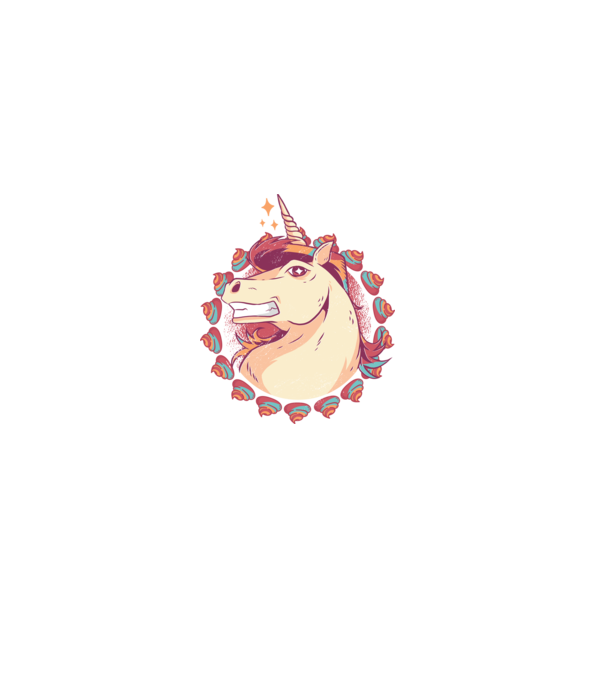 Unicorn Mullet model alb pe tricou