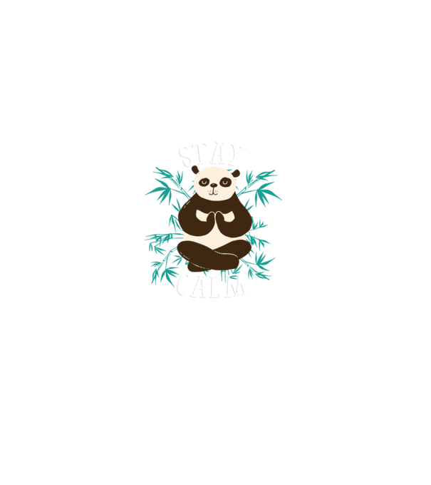 Stay Calm Panda meditație model negru pe tricou
