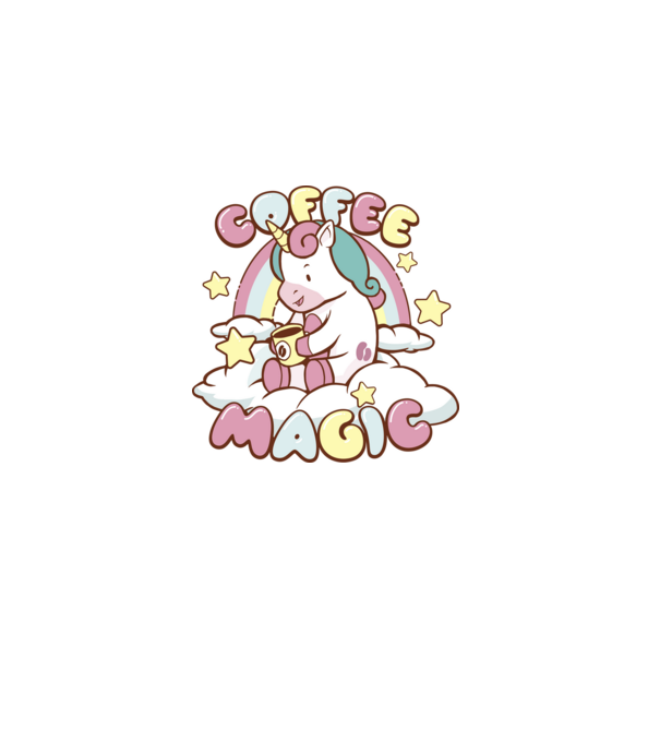 Cafea Magică Unicorn model negru pe tricou