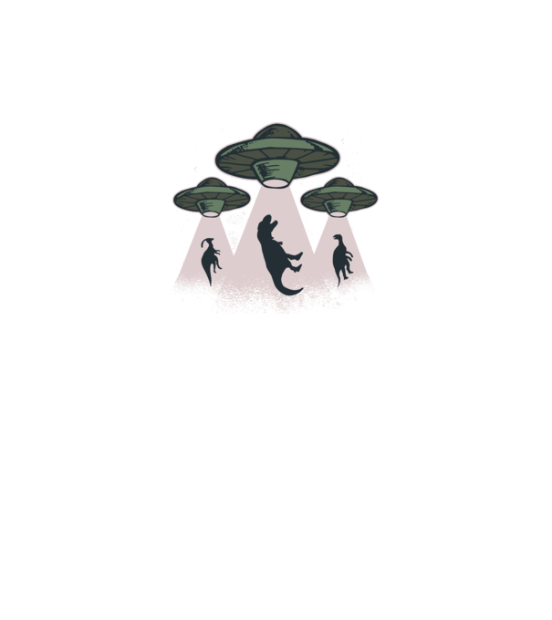 Alien OZN dinozaur model negru pe tricou