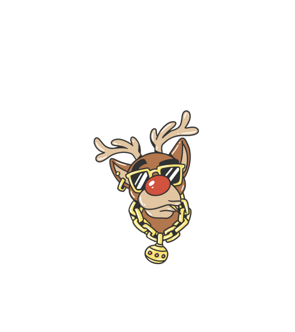 Gangster Reindeer model alb pe tricou