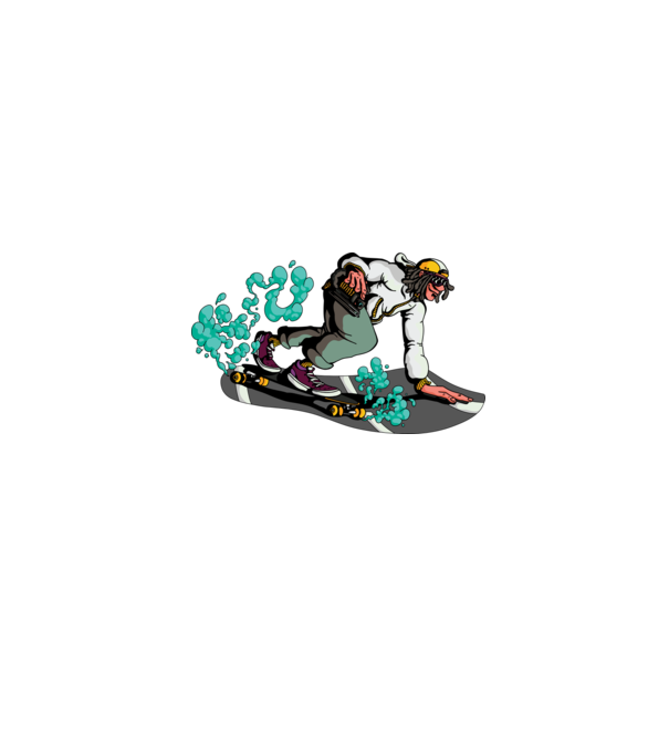 Longboard model gri pe tricou