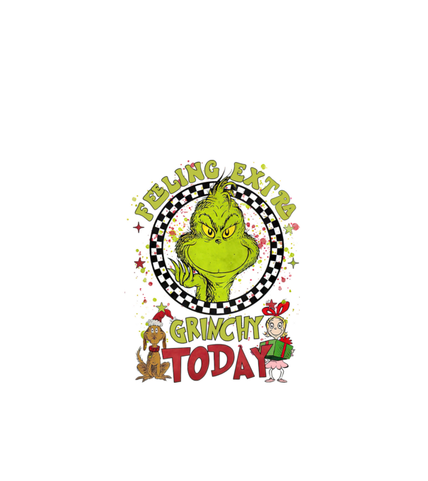Feeling extra Grinchy today - Grinch model alb pe tricou
