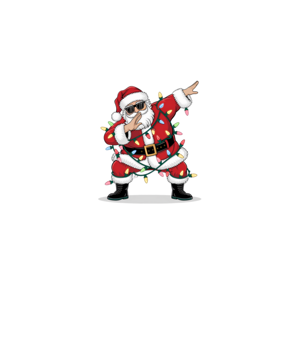 Santa Dab model alb pe tricou
