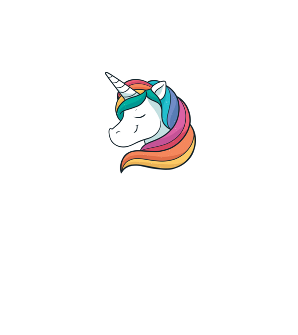 Cap de unicorn model alb pe tricou