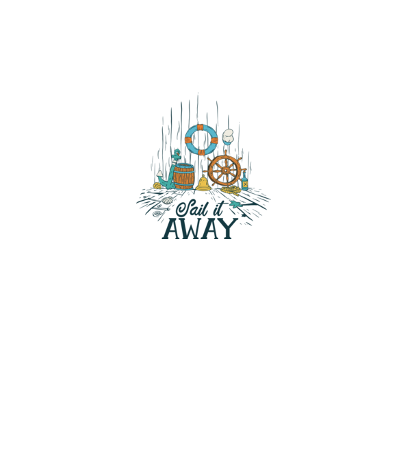Sail it away model alb pe tricou