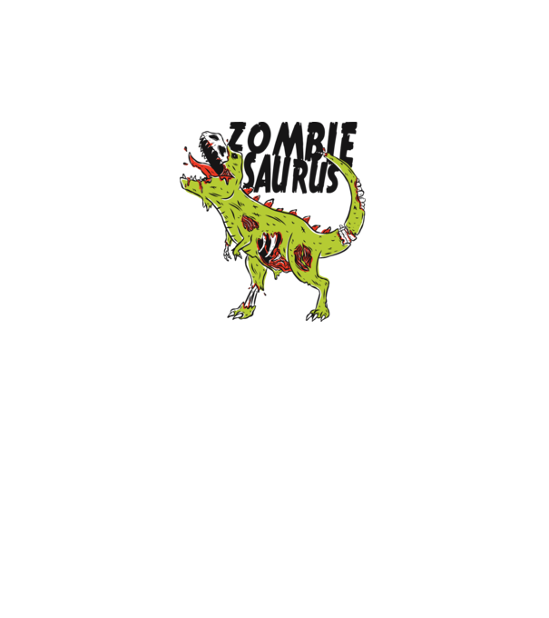 Zombiesaurus - Dinozaur Zombie model alb pe tricou