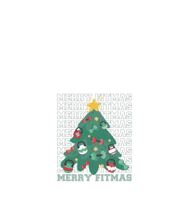 Merry Fitmas Fitmas Pom de Crăciun Fitness model negru pe tricou