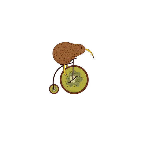 Bicicletă Kiwi model gri pe tricou