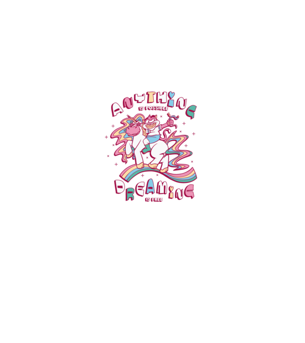 Orice este posibil Unicorn model alb pe tricou