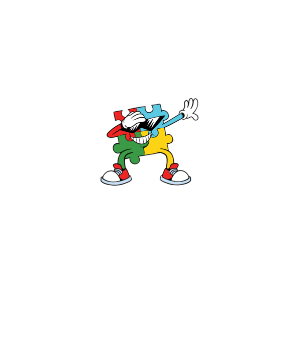 Autist DAB Puzzle model negru pe tricou