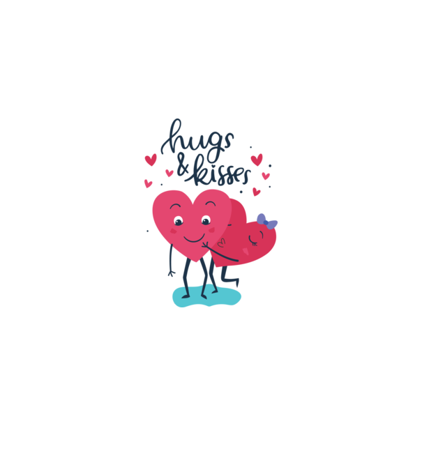 'Hugs and Kisses Tricou drăguț pentru Valentine''s Day' model roz deschis pe tricou
