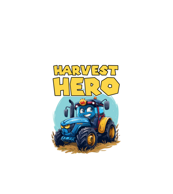 Harvest Hero Tractor model negru pe tricou