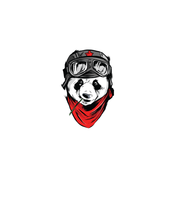 Panda Gerilla model negru pe tricou