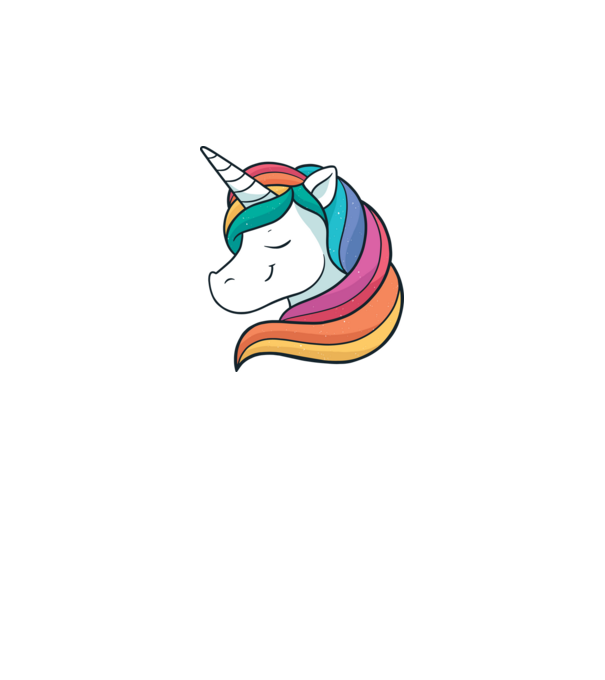 Cap de unicorn model alb pe tricou