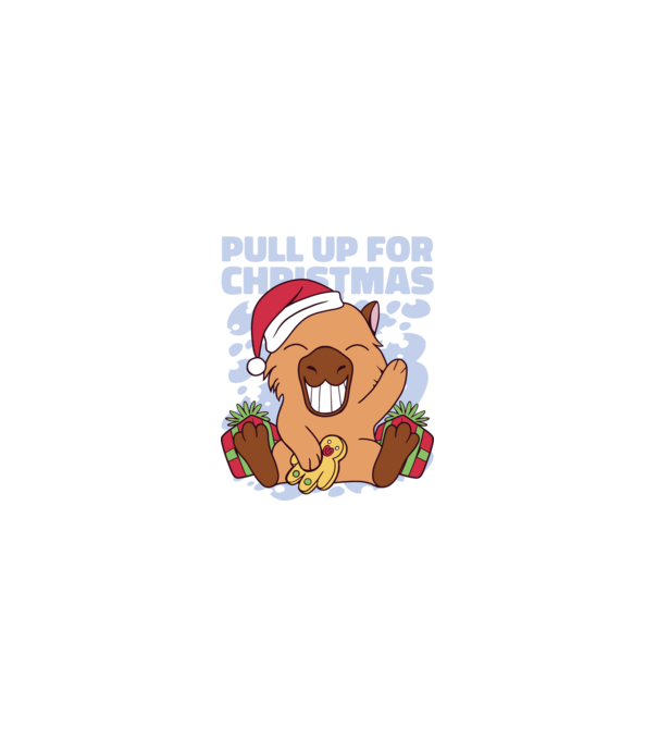 Pull up for christmas Capybara model albastru deschis pe tricou