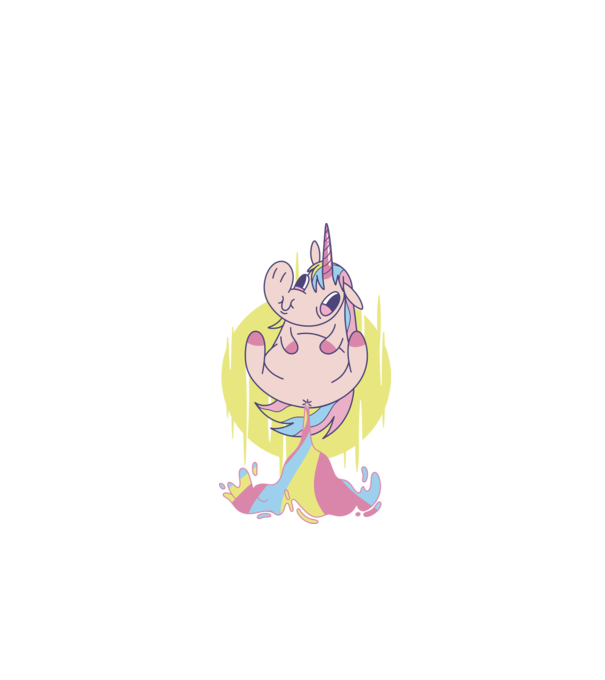 Bășină Unicorn model negru pe tricou