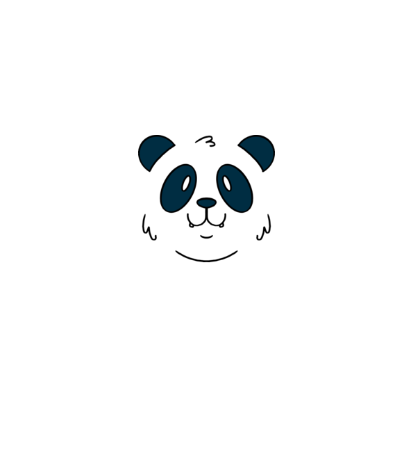 Cap de panda model alb pe tricou
