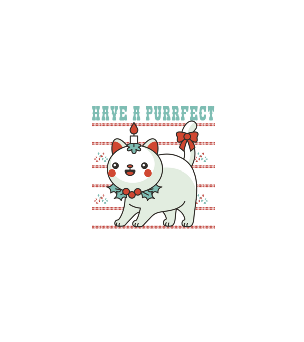 Have a Purrfect Christmas model negru pe tricou