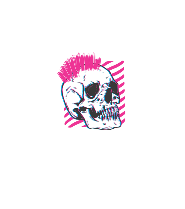 Craniu Punk model negru pe tricou