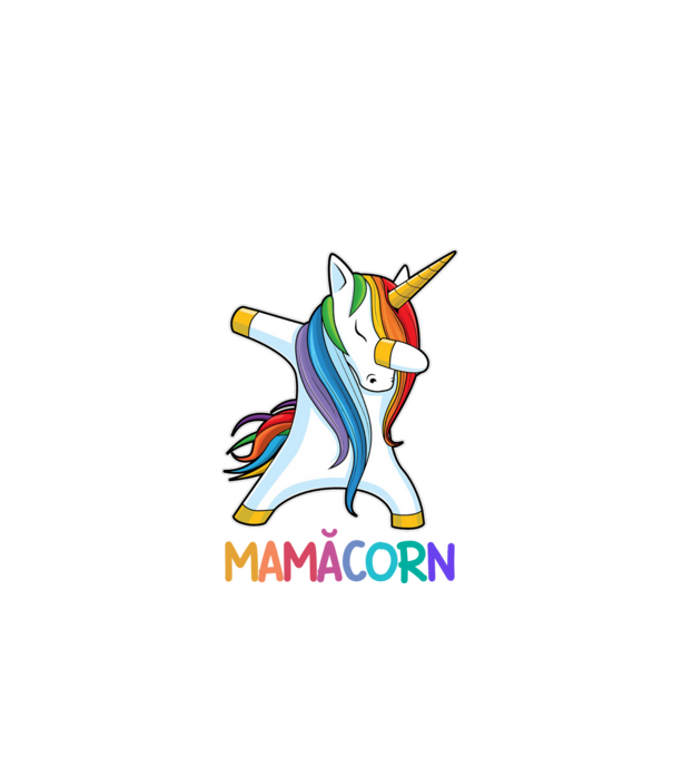 mamăcorn model alb pe tricou
