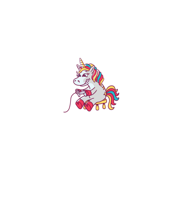 Gamer Unicorn model turcoaz pe tricou