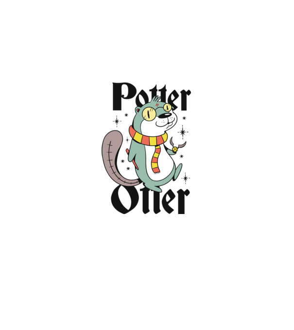 Potter Otter Vidra model alb pe tricou