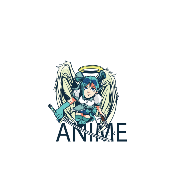 Anime fată cu sabie model gri pe tricou