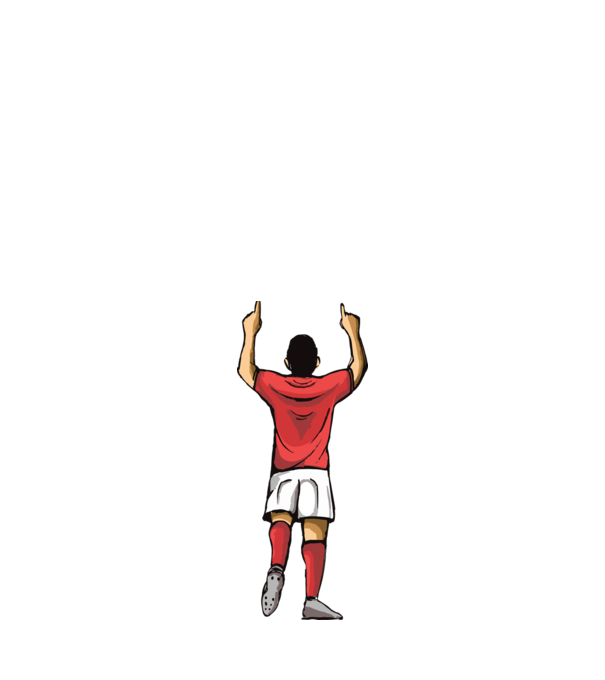 Fotbalist sărbătorind golul model nisipiu pe tricou