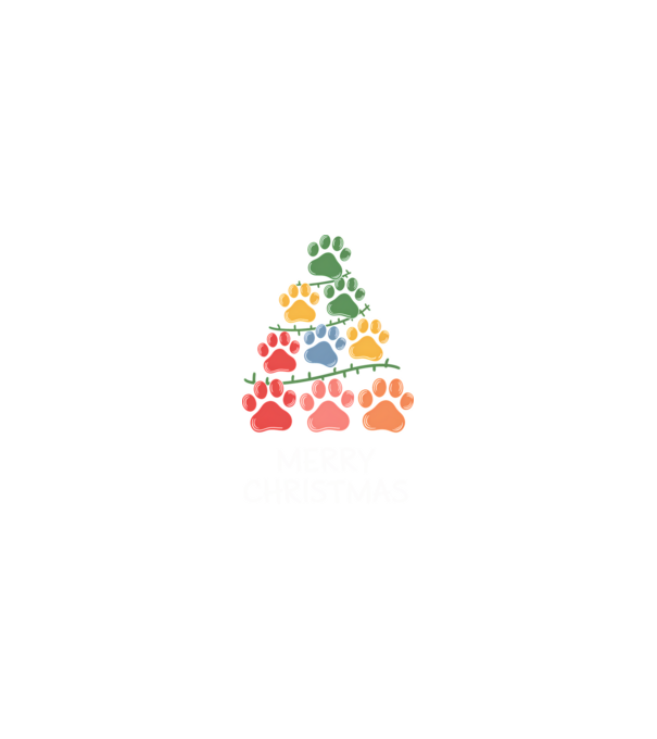 Merry Christmas Paws Negru model nisipiu pe tricou