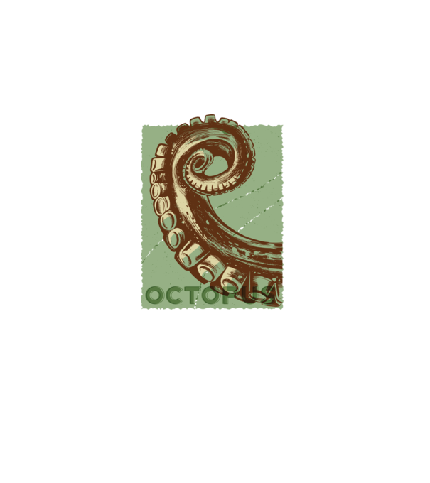 Caracatiță Octopus model negru pe tricou