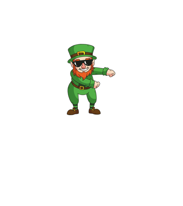 Leprechaun Floss DAB model alb pe tricou