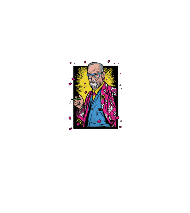 Sigmund Freud Filozof model alb pe tricou