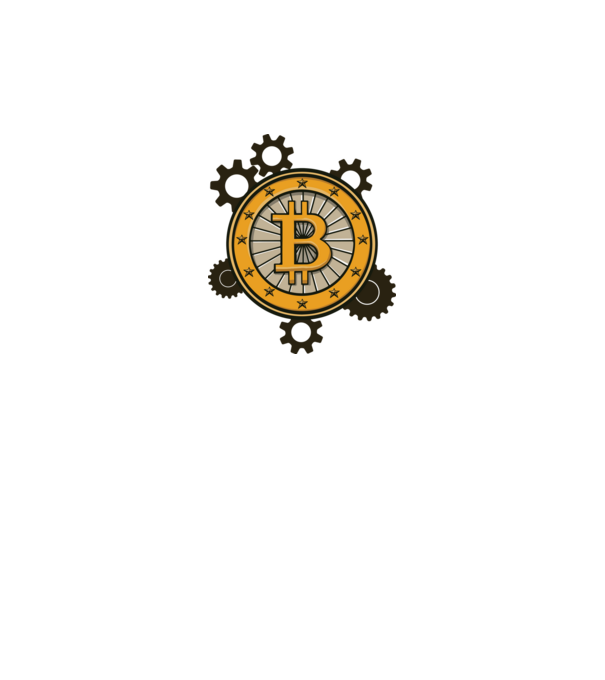 Mecanică Bitcoin model alb pe tricou