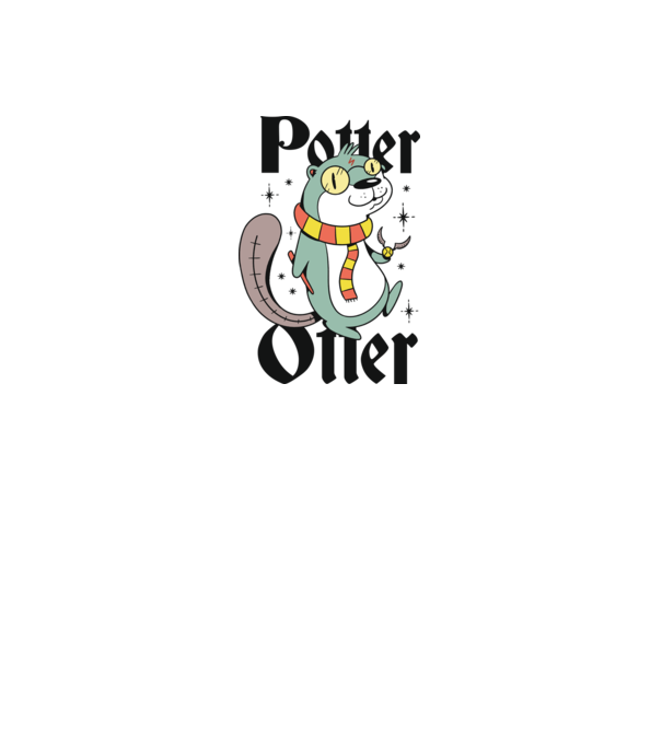 Potter Otter Vidra model gri pe tricou