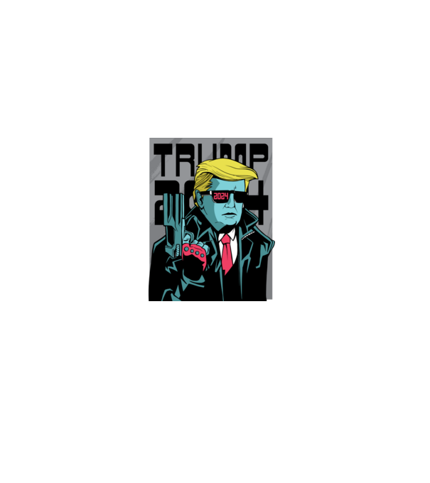 Trump Terminator 2024 model negru pe tricou