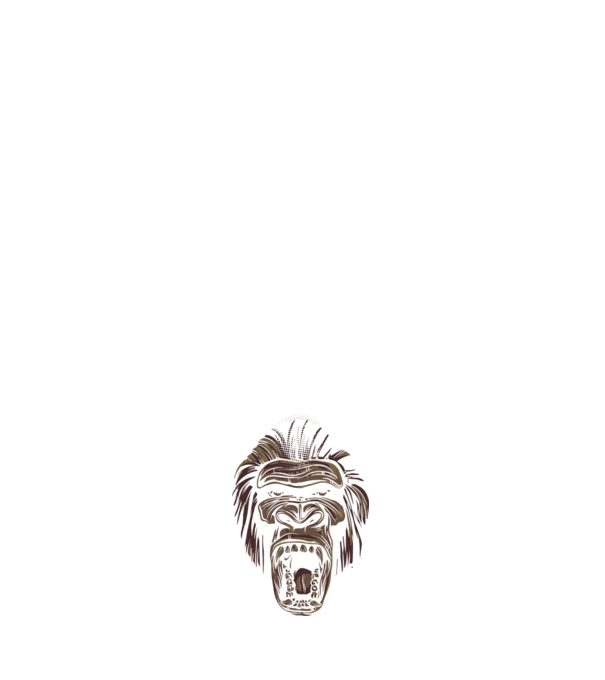 Gorilla Face model negru pe tricou