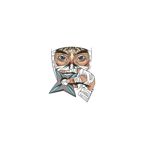 Cap de ninja model negru pe tricou