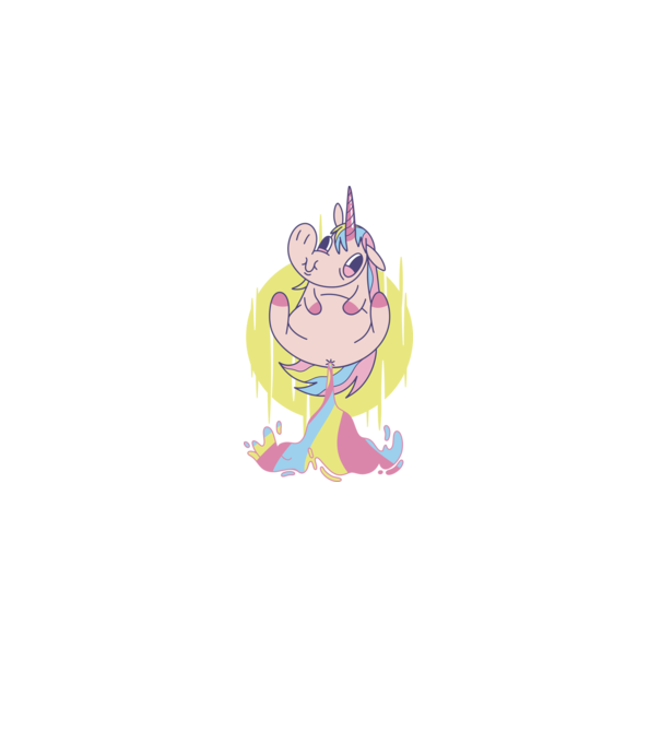 Bășină Unicorn model mov pe tricou