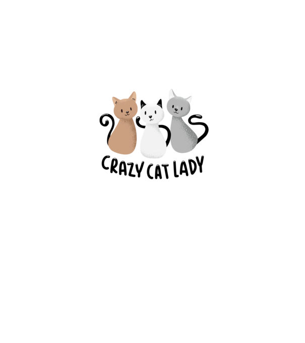 Crazy Cat Lady - fată nebună cu pisică model alb pe tricou