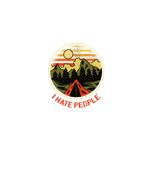 Urăsc oamenii tricou de camping model negru pe tricou