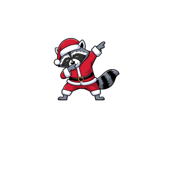 Raton Dab Xmas model alb pe tricou