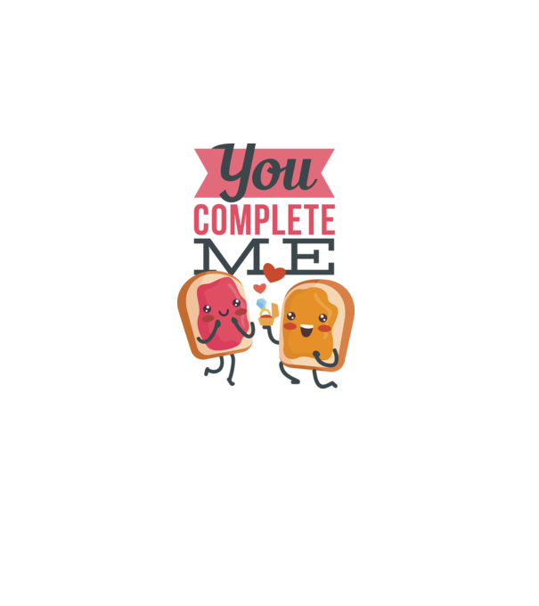 'You Complete Me Tricou drăguț pentru Valentine''s Day' model alb pe tricou