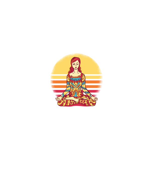 Mandala Yoga Meditație model negru pe tricou